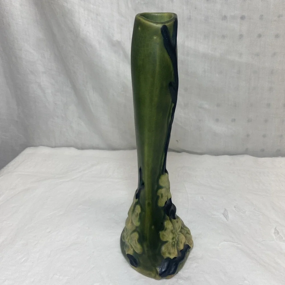 Antique Roseville Dogwood Smooth Bud Vase Approx 9
